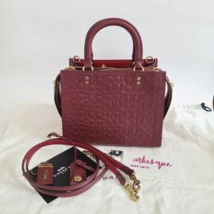 Coach Rogue 25 in Bordeaux Signature Leather